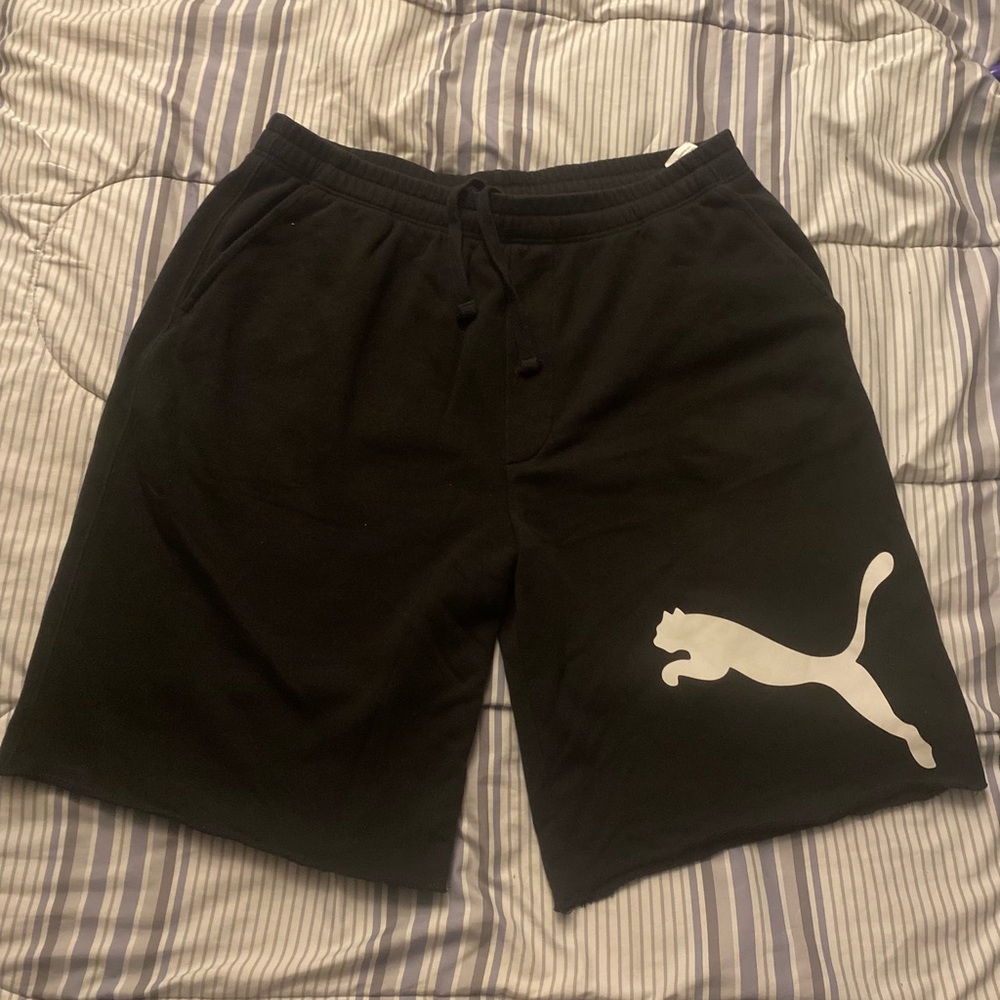XXL Puma Sweat shorts Black and White Mens